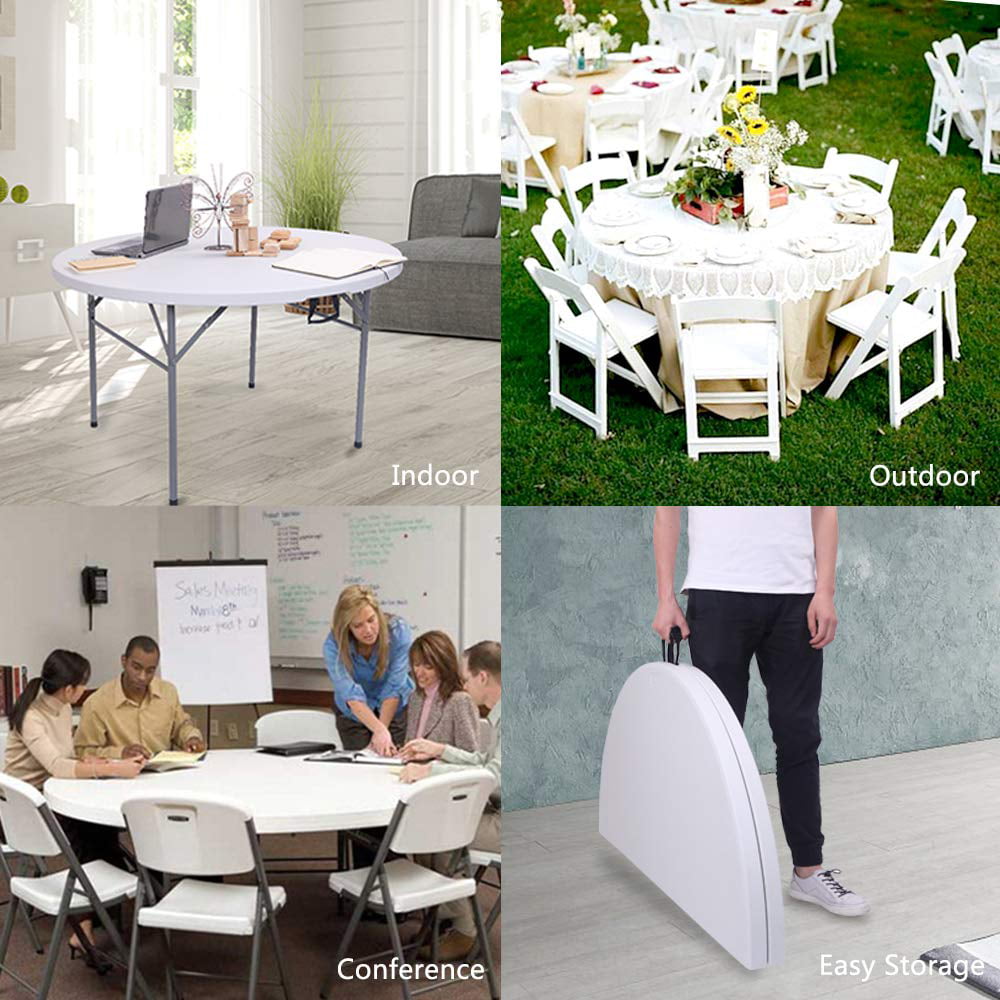 GoDecor Portable 48" Round Plastic Folding Table