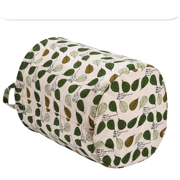 Bins & Things Large Storage Toy Box Bin Light Green Leaf Pattern