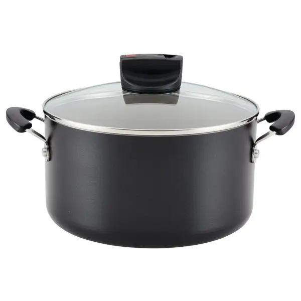 Farberware 6 Quart Black Smart Control Aluminum Nonstick Stockpot with Lid