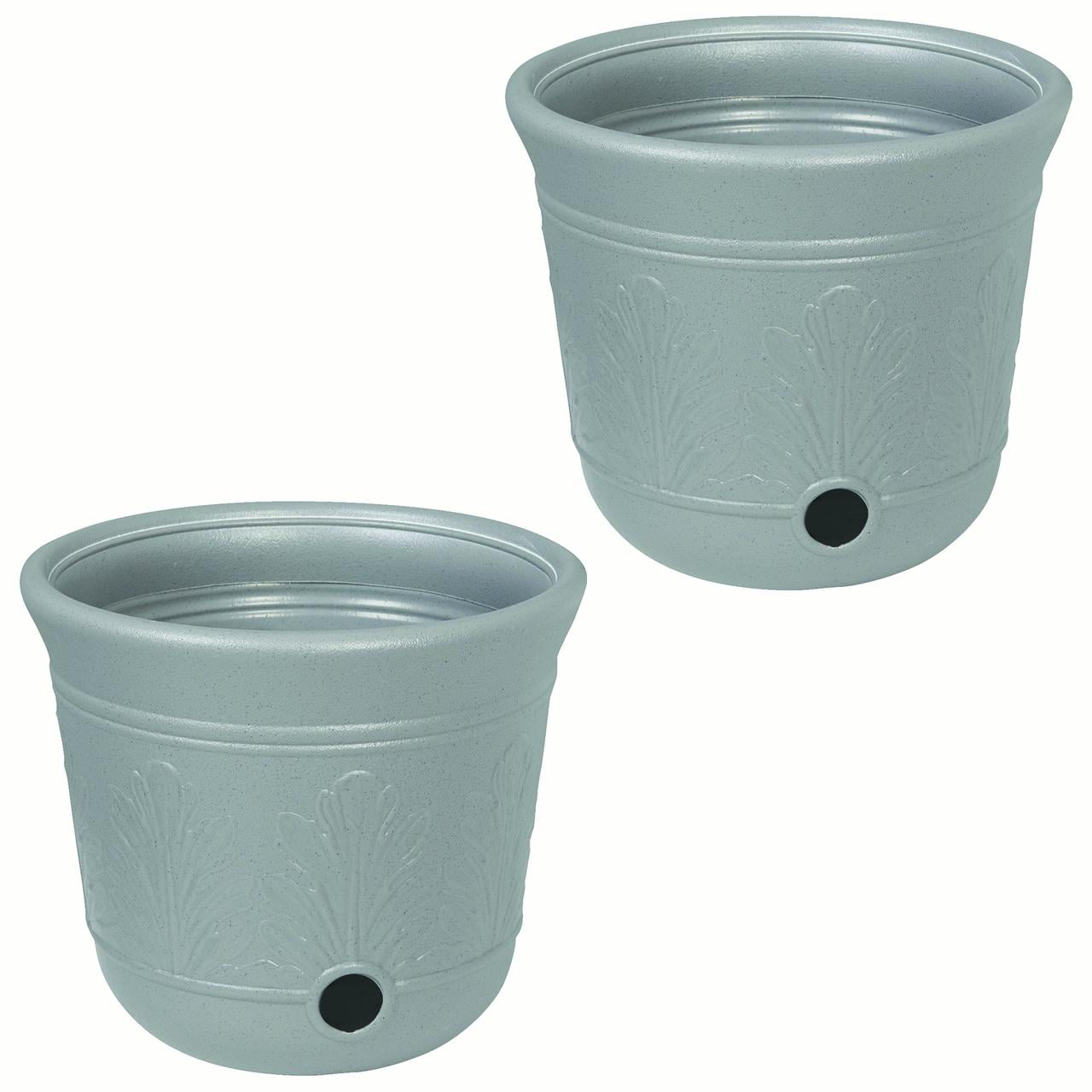 Suncast 300-Foot Heavy Duty 5-Gallon Decorative Garden Hose Pot， Gray (2 Pack)