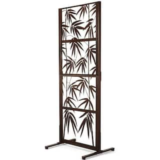 Ejoy 82 in. x 32.2 in. Heavy-Duty Iron Privacy Fence Screen for Outdoor Spaces MT_Bamboo82x32x24inch