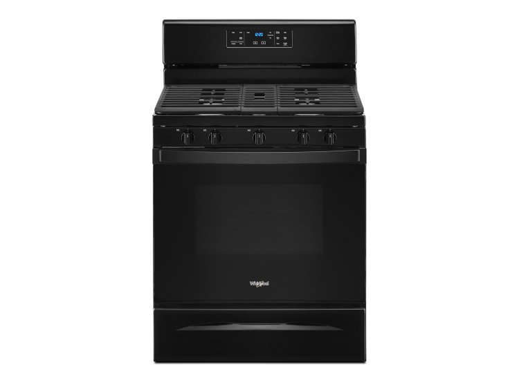 Whirlpool 5 Cu. Ft. Black Gas Range With Center Oval Burner