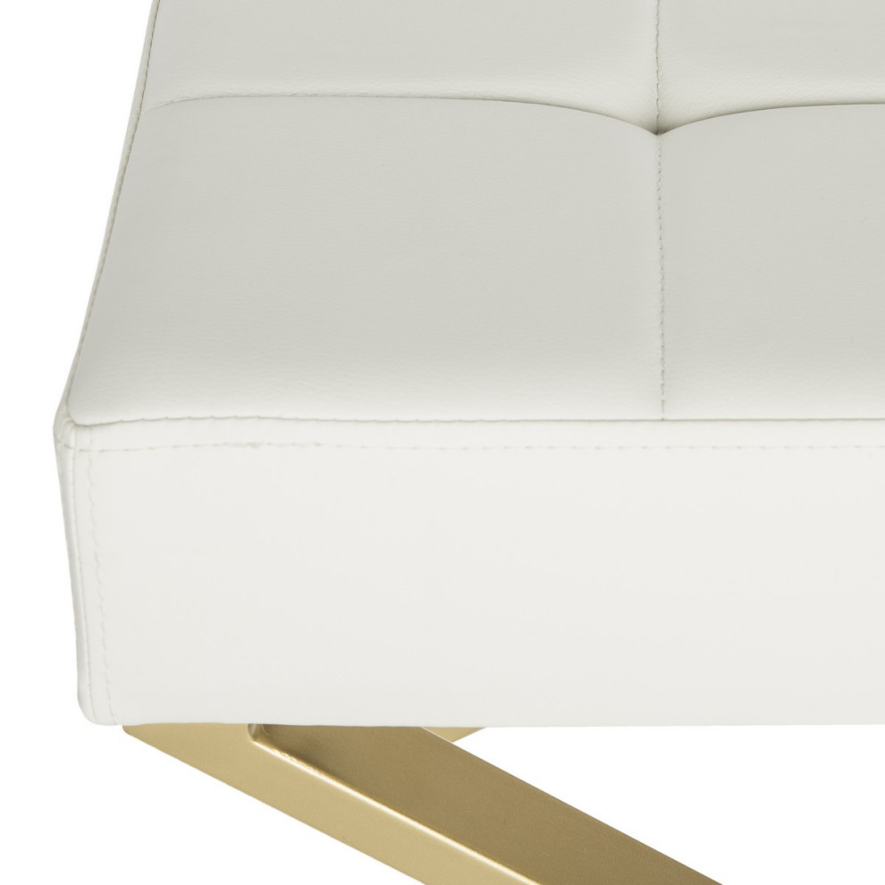 Leya Ottoman White   Contemporary   Footstools And Ottomans   by AED Luxury Home Decor  Houzz