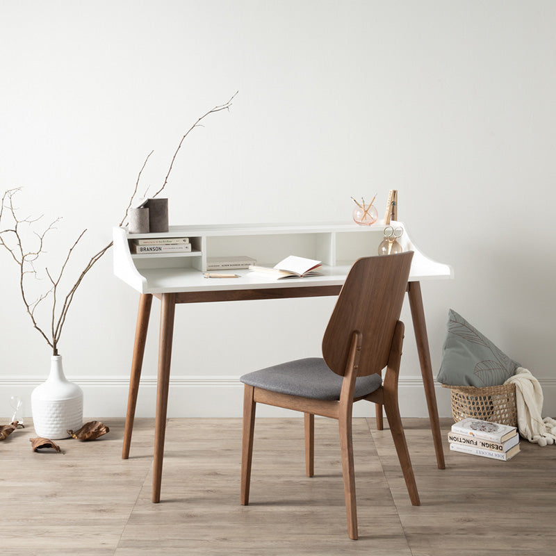 LAGOM Study Desk 120cm - White & Walnut