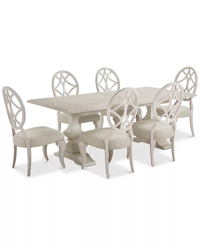 Trisha Yearwood Home Jasper County Dogwood Rectangular Dining Furniture 7-Pc. Set (Table and 6 Side Chairs)