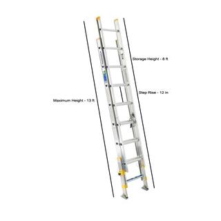 Werner 16 ft. Aluminum D-Rung Equalizer Extension Ladder with 250 lb. Load Capacity Type I Duty Rating D1816-2EQ