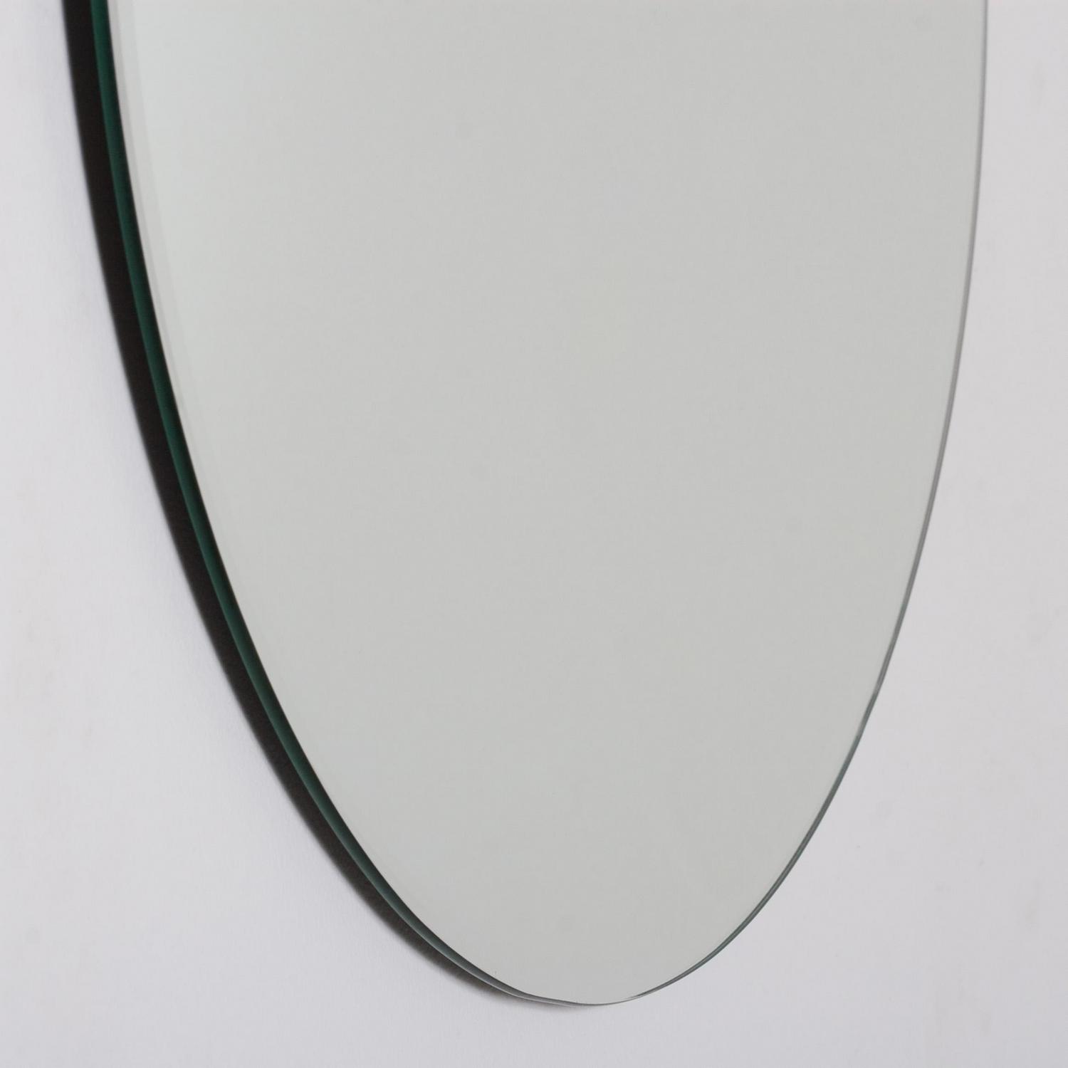 Frameless Round Beveled Mirror