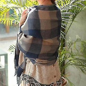 Women's Fashion Long Shawl Big Grid Winter Warm Lattice Large Scarf