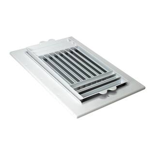 10 in. x 6 in. White Plastic 3-Way Ceiling Register RGC106