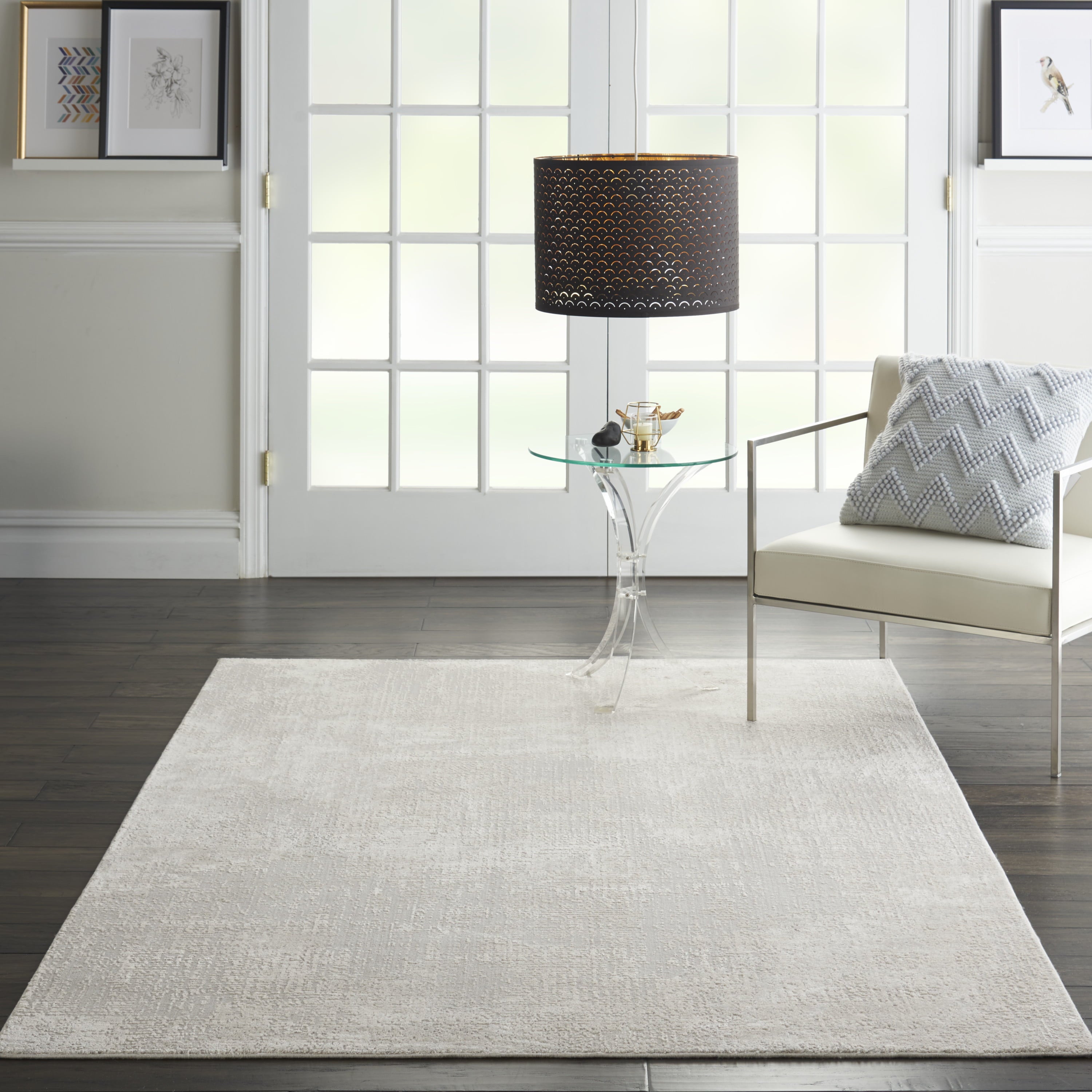 Nourison Sleek Textures Abstract Ivory/Grey 5'3