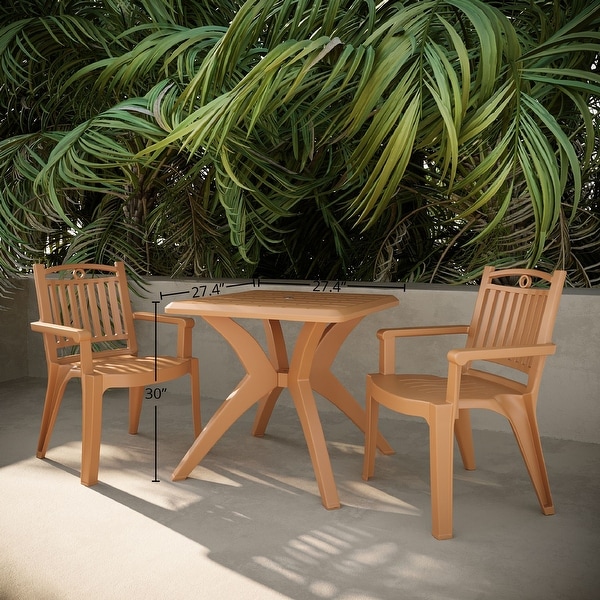 Windsor Chairs and Marcella Table 3Piece Outdoor Dining Set