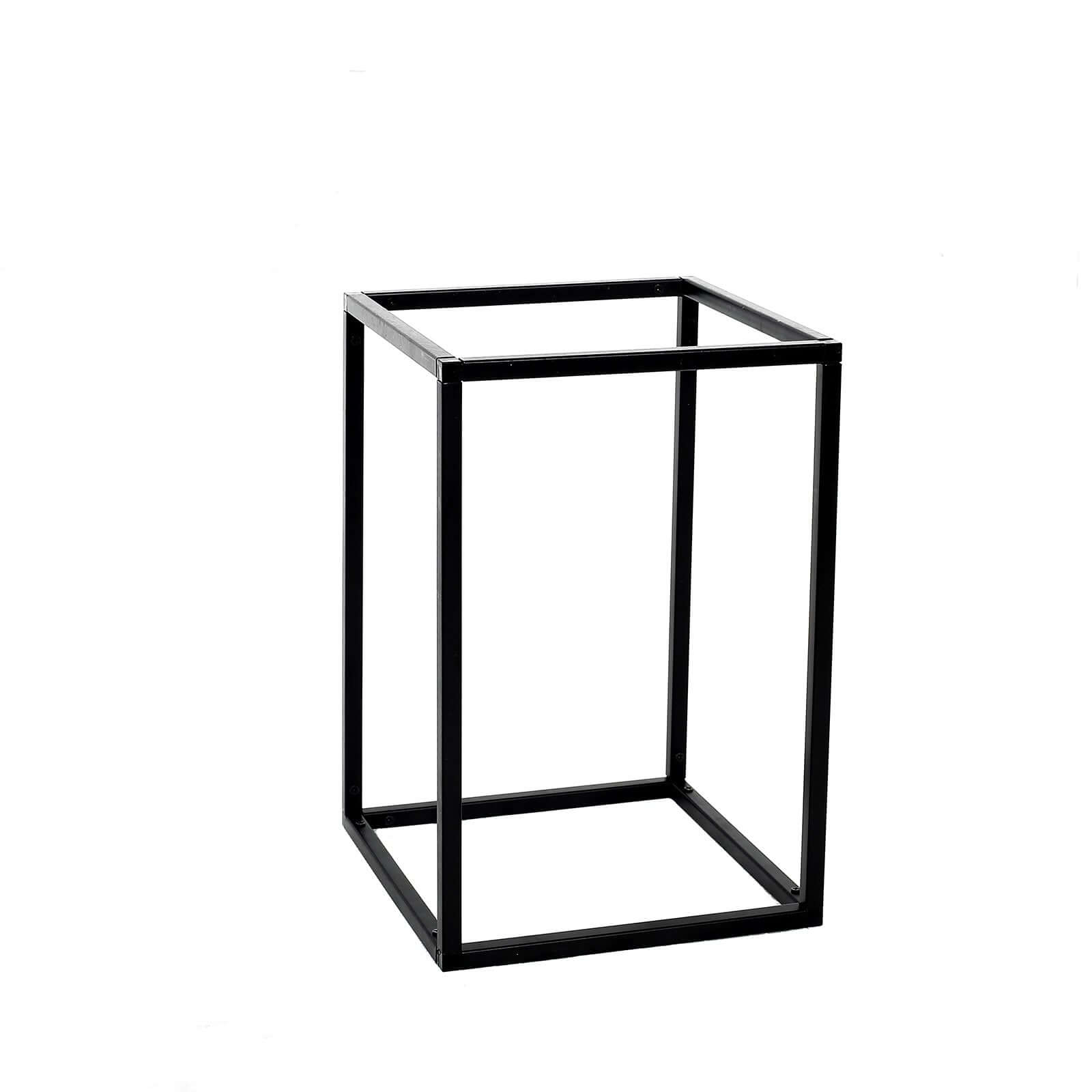 2 Pack Rectangular Matte Black Metal Wedding Flower Stand, Geometric Column Frame Centerpiece 12