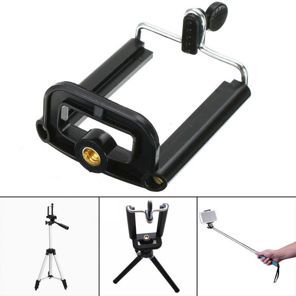 TOYFUNNY Phone Tripod Mount Holder Clip Clamp Bracket Monopod Selfie Stick Stand Adapter