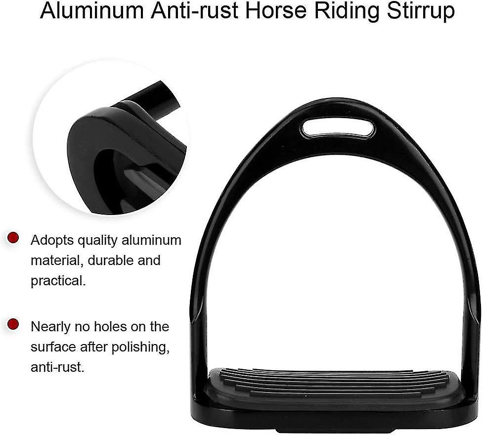 Aluminum Stirrup， Colorful Horse Riding Stirrup Anti-rust Lightweight Equestrian Stirrup (black)