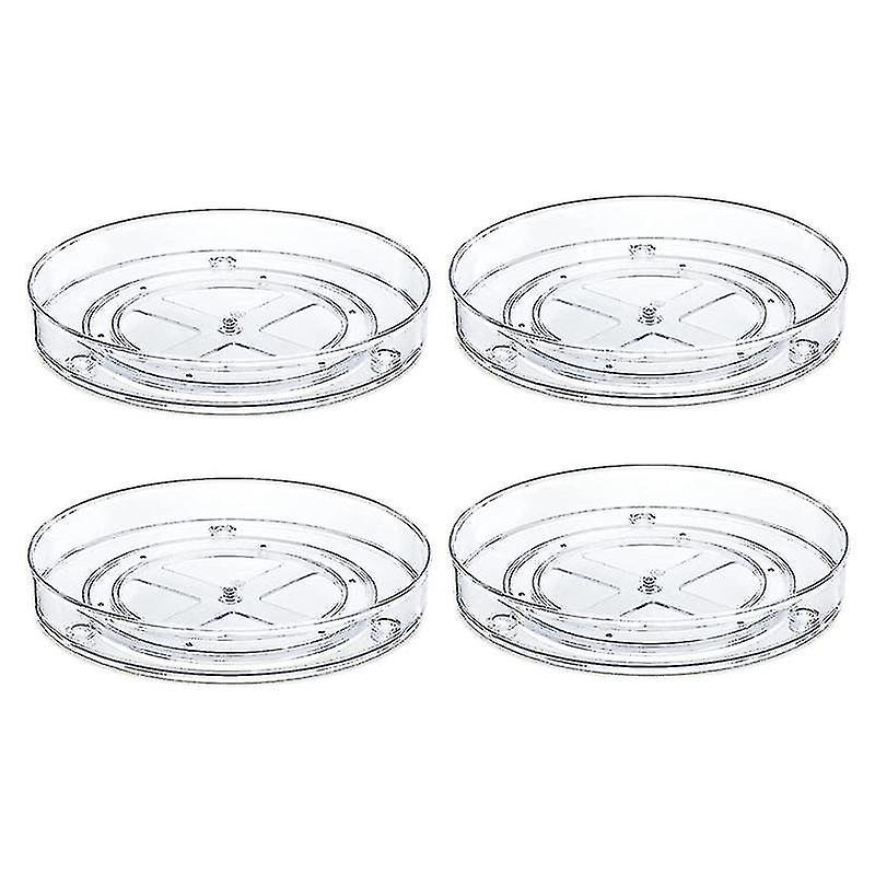 9 Inch Clear Non-skid Lazy - Turntable Rack For Kitchen Cabinet， Pantry Organization ， Fridge 4pcs