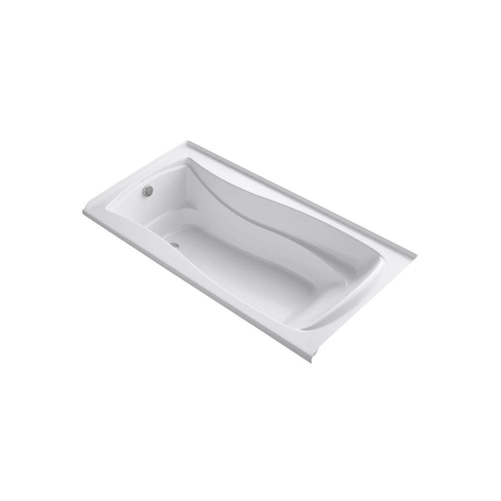 KOHLER Mariposa 72 in. x 36 in. Rectangular Soaking Bathtub with Left-Hand Drain in White K-1259-L-0