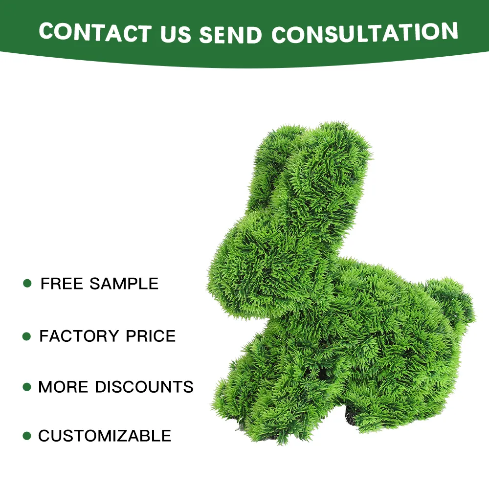 DW2 5 Garden Supplies Customized Plastic Greenery Topiary Multiple Shapes Rabbit Artificial Grass Animal