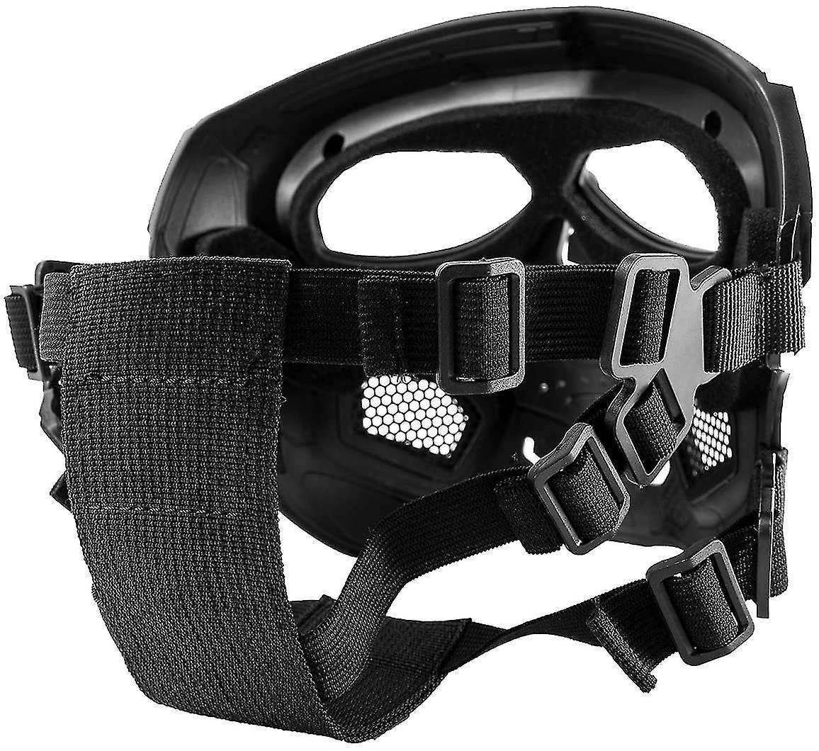 Black Orca Skull Full-face Mask For Airsoft Helmet (black)