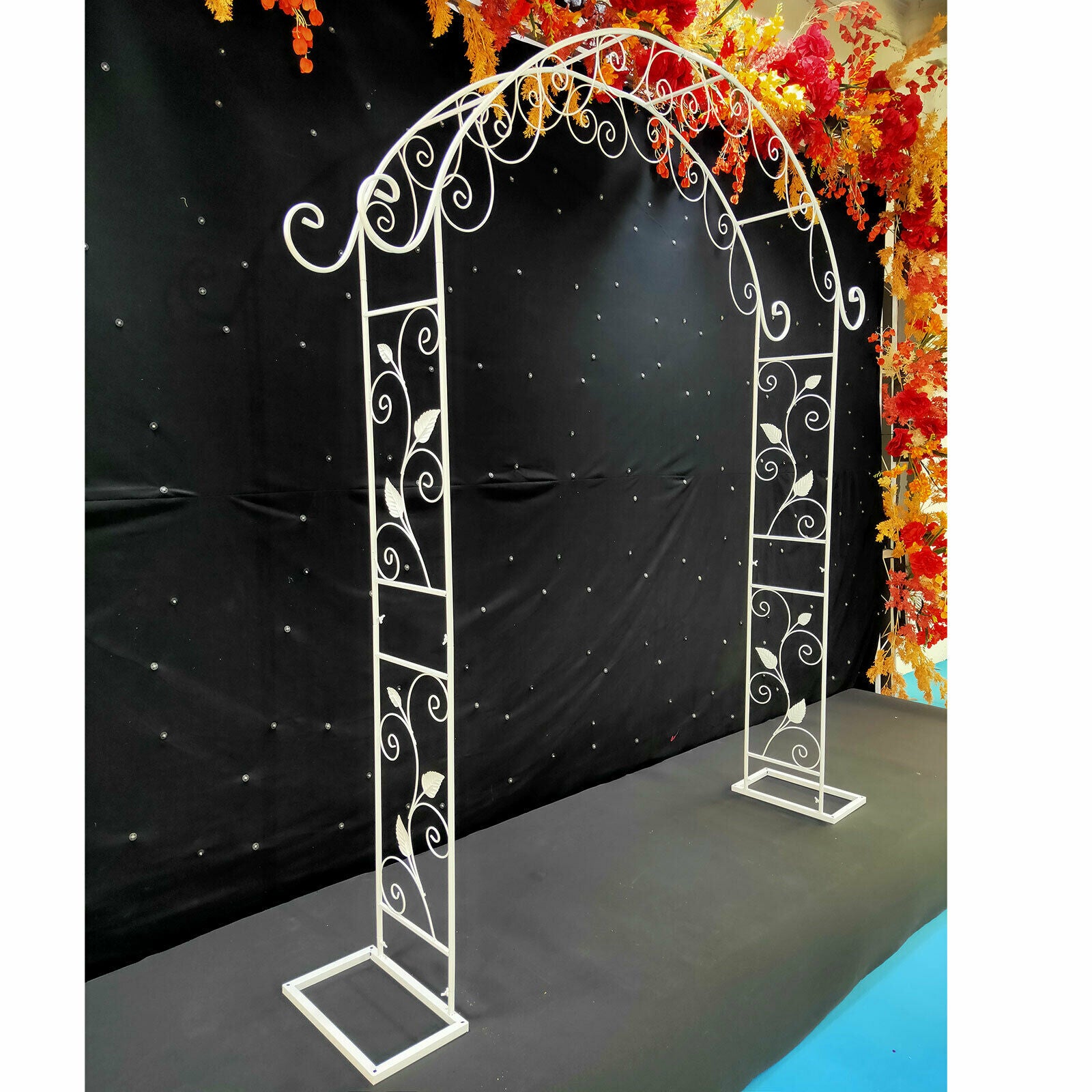 Miumaeov 7.7 ft Metal White Arch Garden Arbor for Garden Outdoor Party Decor