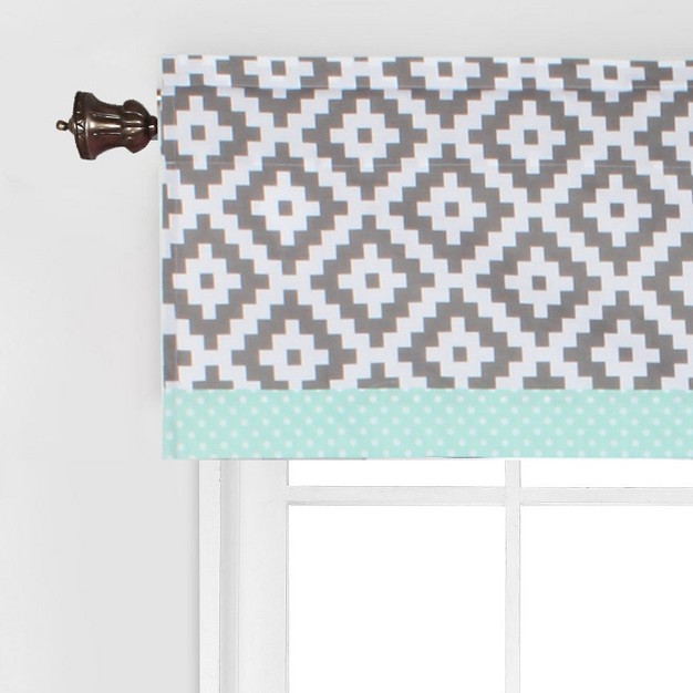 Bacati Love Grey mint Window Valance