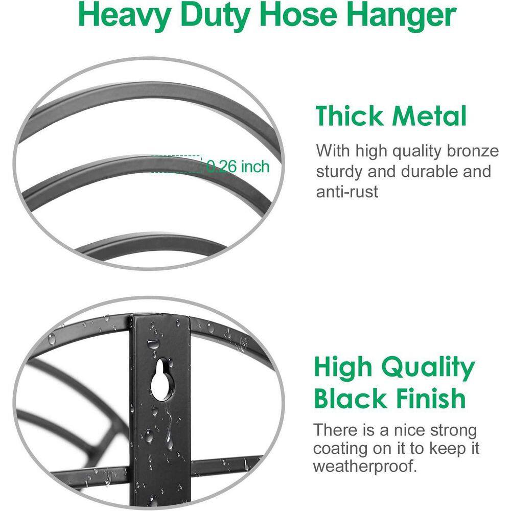 EVEAGE Wall Mount Garden Hose Holder Heavy-Duty Water Hose Holder Durable Metal Hose Hanger SGQBGJHWX001