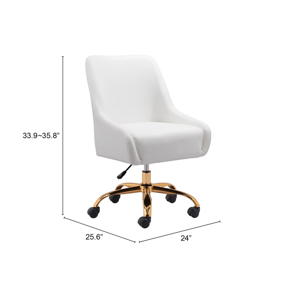 Dalton Farm Office Chair White   Gold