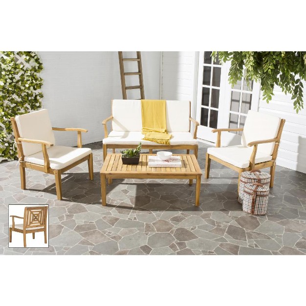 Del Mar 4 Piece Patio Outdoor Conversation Set Safavieh