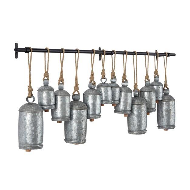 X 49 quot Bohemian Metal Bell Silver black natural Olivia amp May