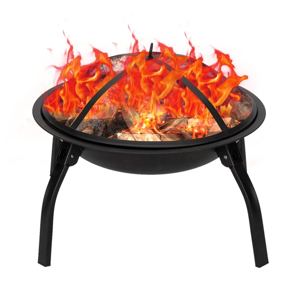 Four   legged Folding Iron Brazier Wood Burning Fire Pit