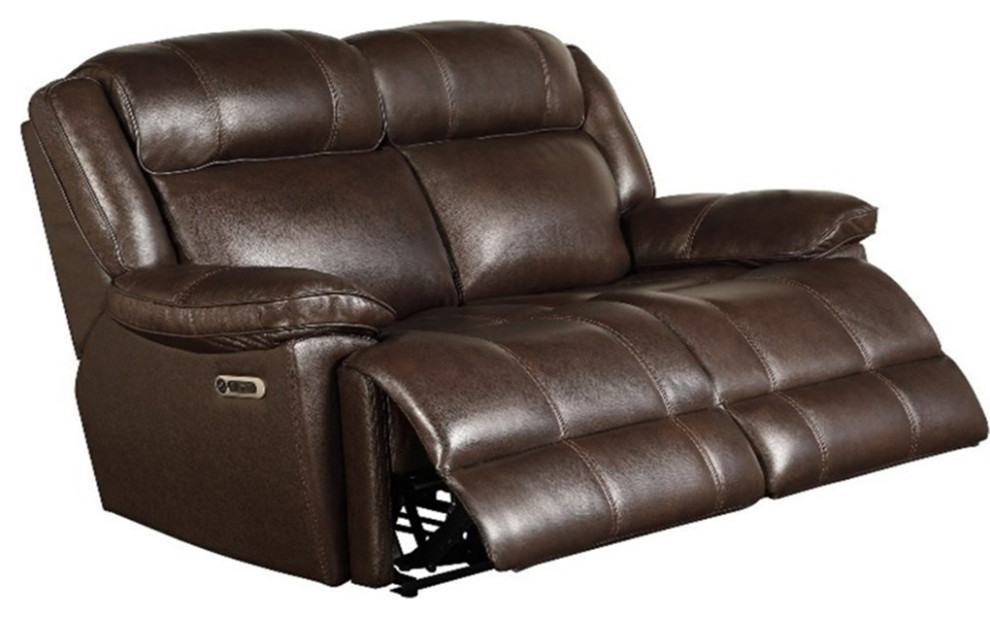 Home Square 3 Piece Set with Power Recliner  ampLoveseat  ampSofa in Brown   Living Room Furniture Sets   by Homesquare  Houzz