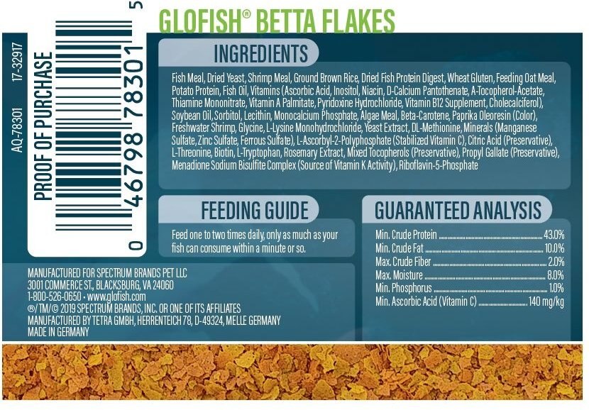 GloFish Betta Flakes Fish Food， 0.71-oz pouch