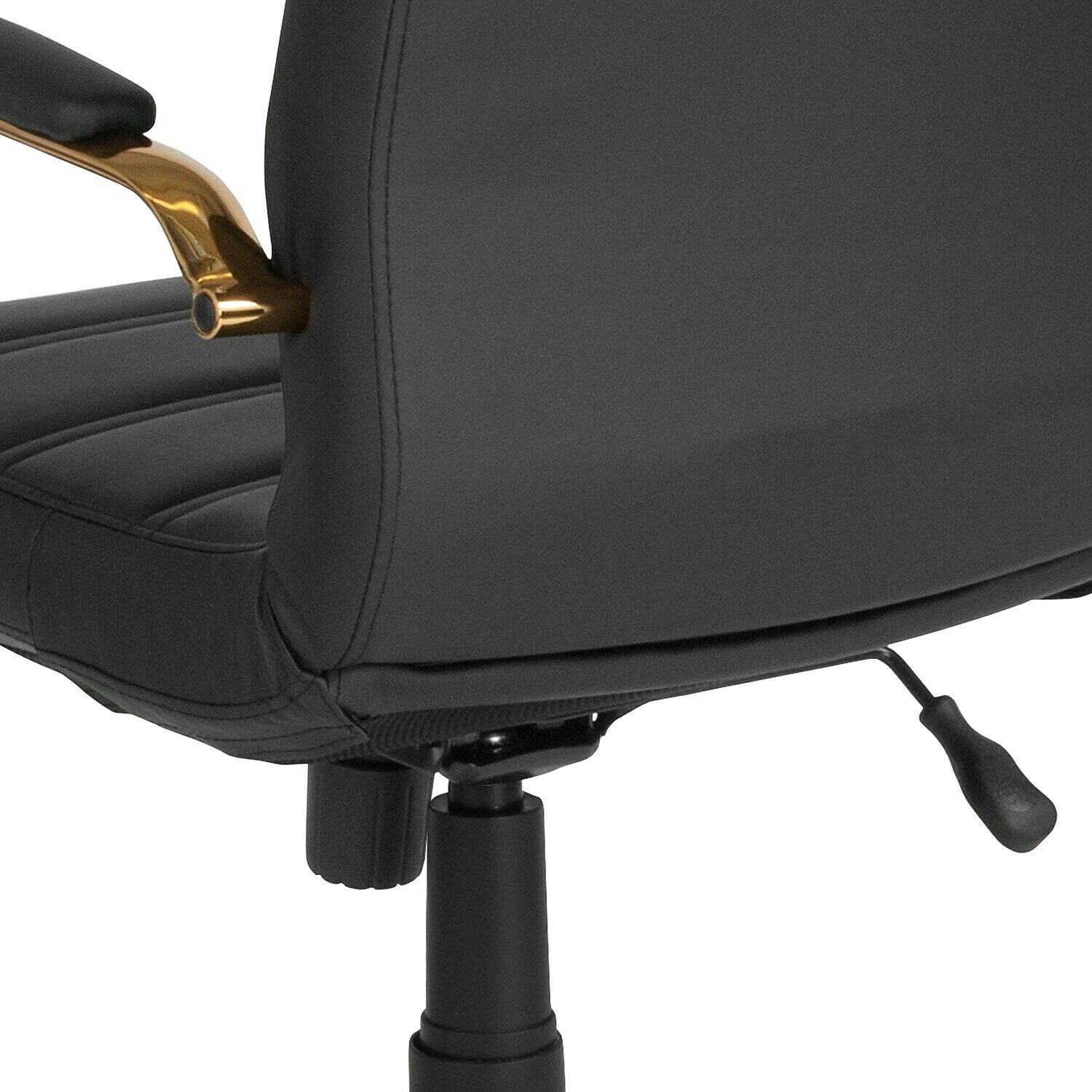 Flash Furniture Black Leather/Gold Frame Office/Desk Chair