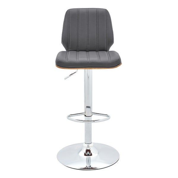 Sabine Adjustable Swivel Faux Leather and Metal Bar Stool