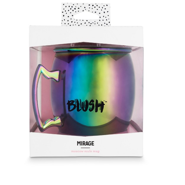 Blush Mirage Moscow Mule Mug Iridescent Mule Mug 16 Ounce Metal Cocktail Glass Stainless Steel Rainbow Finish Set Of 1