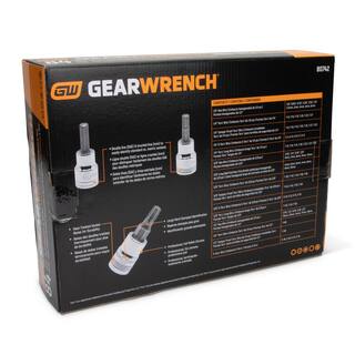 GEARWRENCH 14 in. 38 in. and 12 in. Drive SAEMetric Master Hex and Torx Bit Socket Set (84-Piece) 80742