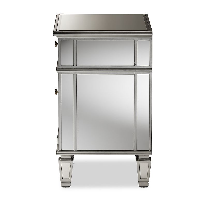 Baxton Studio Sussie Mirrored Nightstand