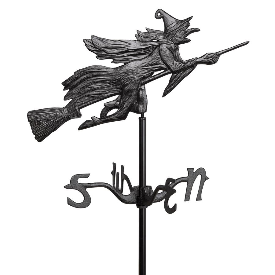 Design Toscano Windblown Wicked Witch Metal Weathervane: Roof Mount