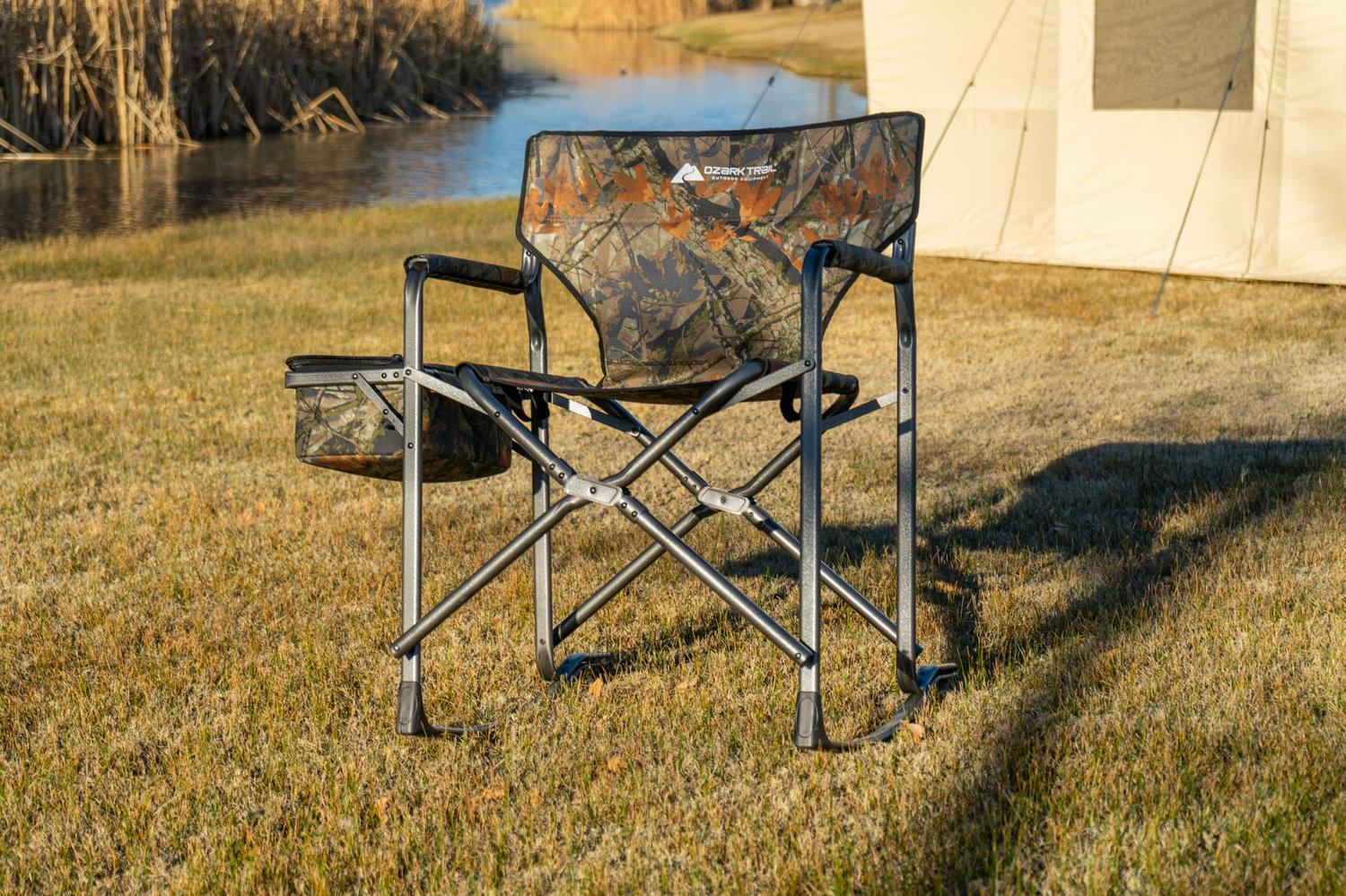 Ozark Trail Camping Director Rocking Chair， Camouflage