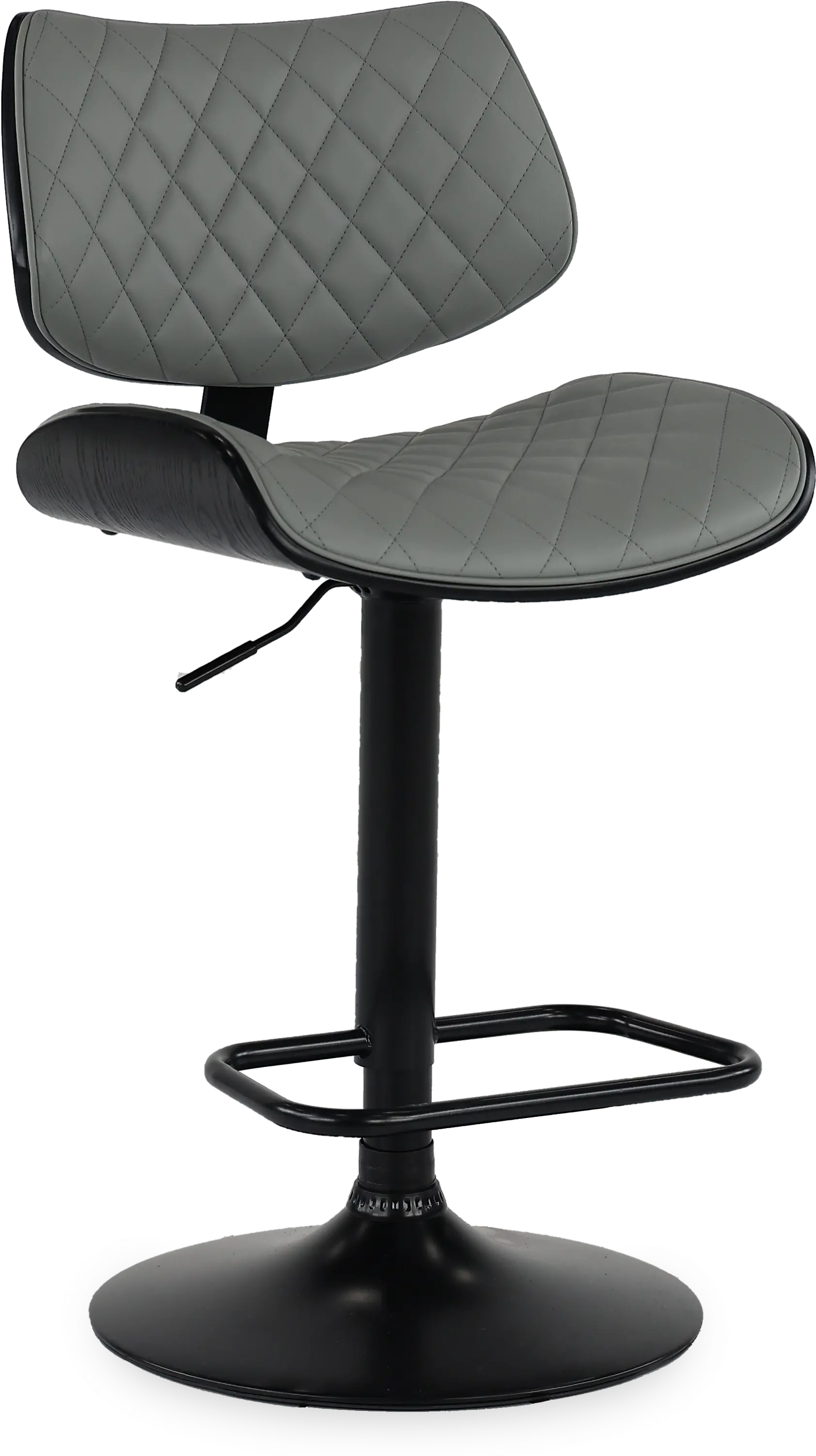 Leland Gray and Black Adjustable Swivel Bar Stool