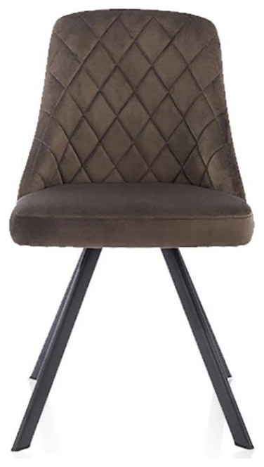 Furniture of America Avile Fabric Tufted Side Chairs in Brown (Set of 2)   Contemporary   Dining Chairs   by Homesquare  Houzz