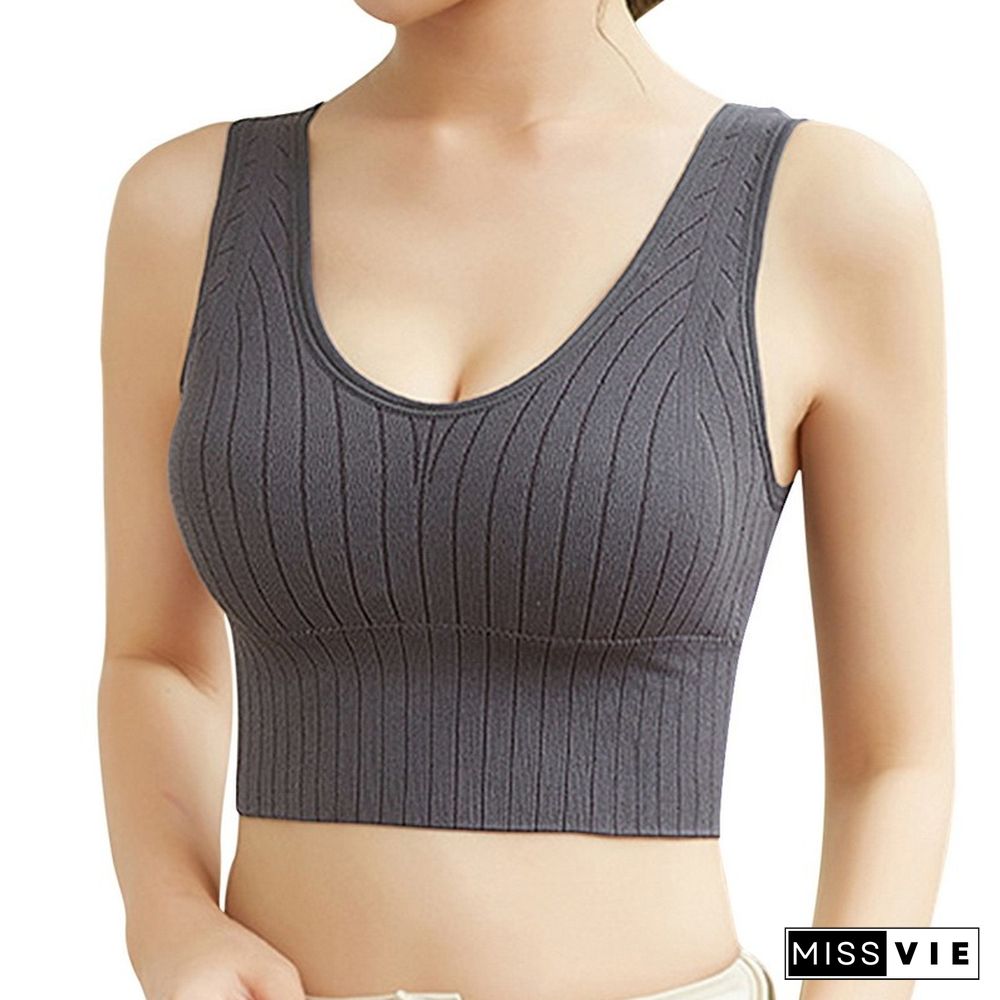 Womens Bra Underwear Seamless Womens Camisole Detachable Cup Padded Underwear Bras Sexy Sleeveless Sports Top Camisole