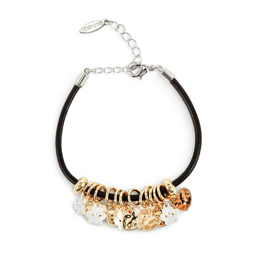 DEMDACO  Charm Bracelet - Paw Print and Heart