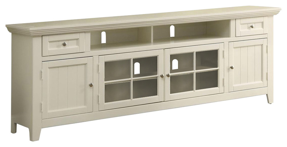 Emma Mason Signature Fort Valley 84 TV Console in Vintage White   Traditional   Entertainment Centers And Tv Stands   by Emma Mason  Houzz