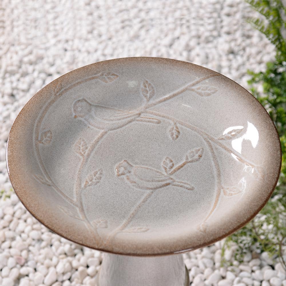 Manor Brook Odani Ivory Ceramic Birdbath MB100612