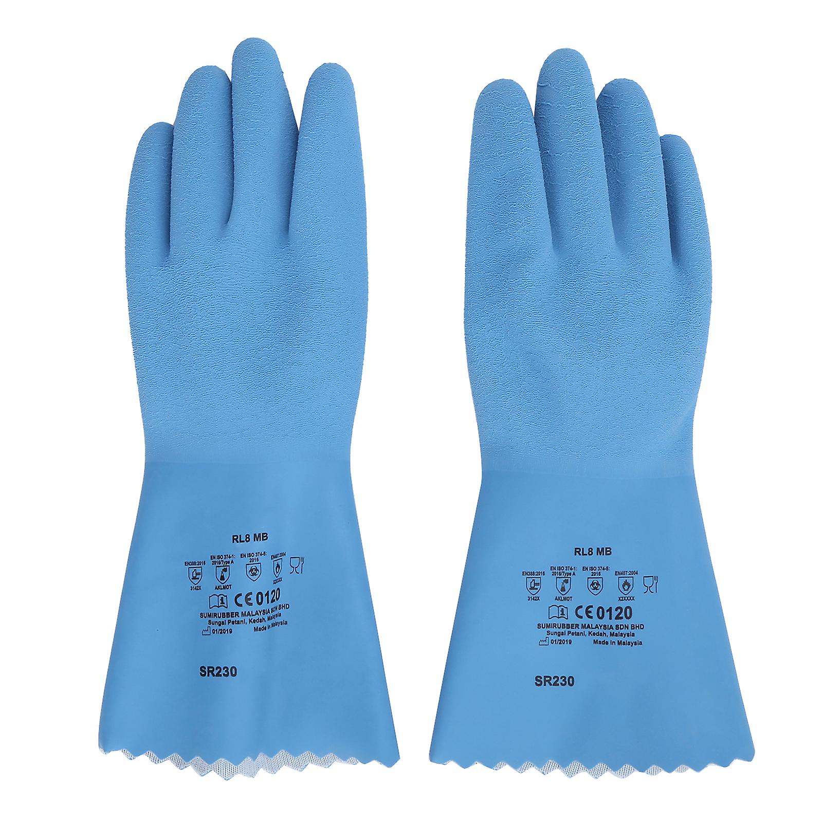 Pair Natural Rubber Gloves High Temperature Corrosion Wear Resistant Thicken Nonslip Antichemicalm