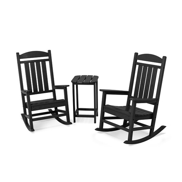 POLYWOOD Presidential 3piece Outdoor Rocking Chair Set with Table