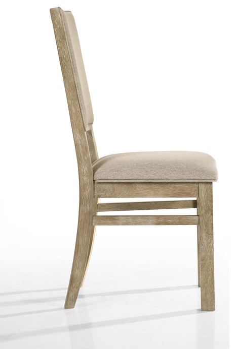 Brutus Reclaimed Wheat 19 quotW Contemporary Fabric Dining Chair  Set of 2   Farmhouse   Dining Chairs   by Lilola Home  Houzz