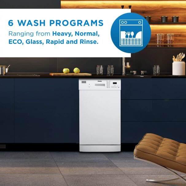 Danby DDW1804EW Danby 18 White Built-In Dishwasher