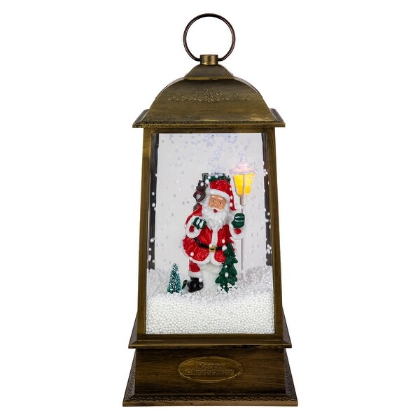 13.5 LED Lighted Snowing Musical Santa Christmas Lantern