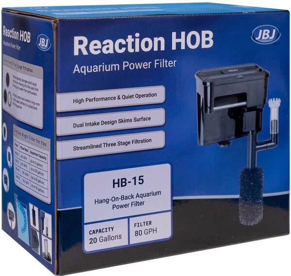 JBJ Aquarium Reaction HOB Aquarium Power Filter